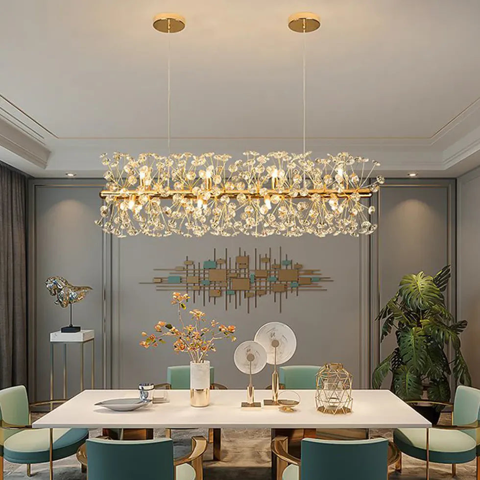 Lampadari sala da pranzo cristallo eleganza dorata - clowasit.com