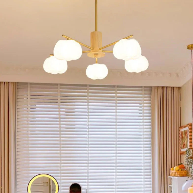 Lampadario moderno bianco nuvole in legno - clowasit.com