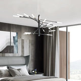 Lampadario moderno pendente con LED nero elegante - clowasit.com