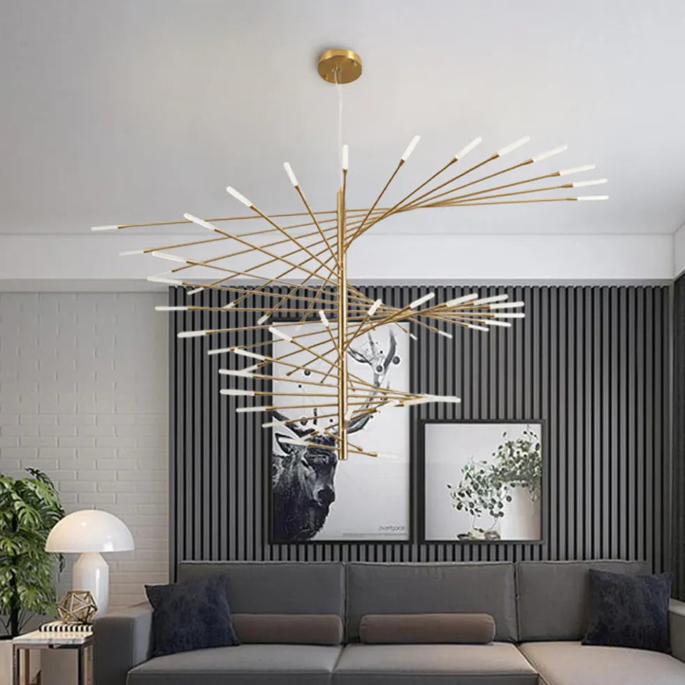 Lampadario moderno pendente con LED nero elegante - clowasit.com