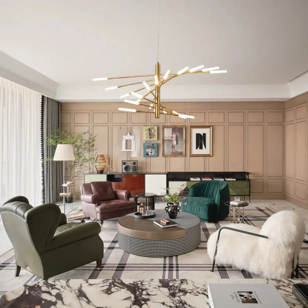 Lampadario moderno pendente con LED nero elegante - clowasit.com
