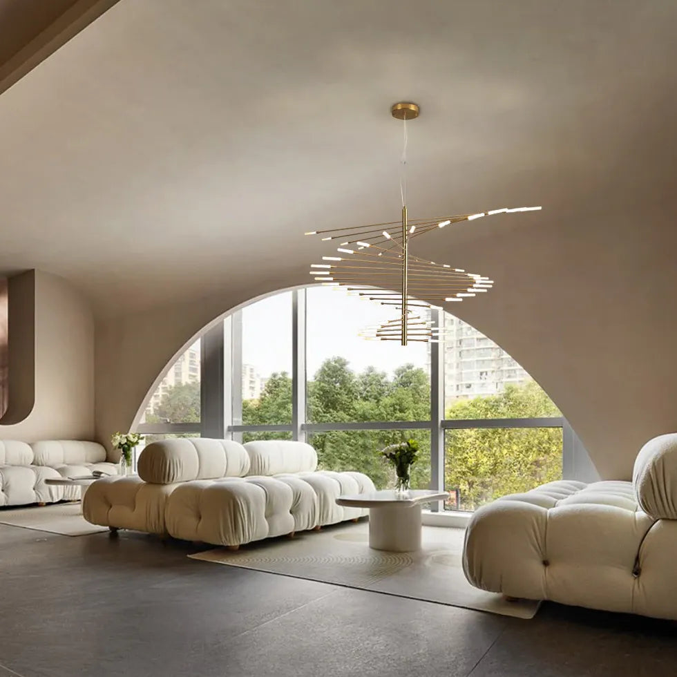 Lampadario moderno pendente con LED nero elegante - clowasit.com