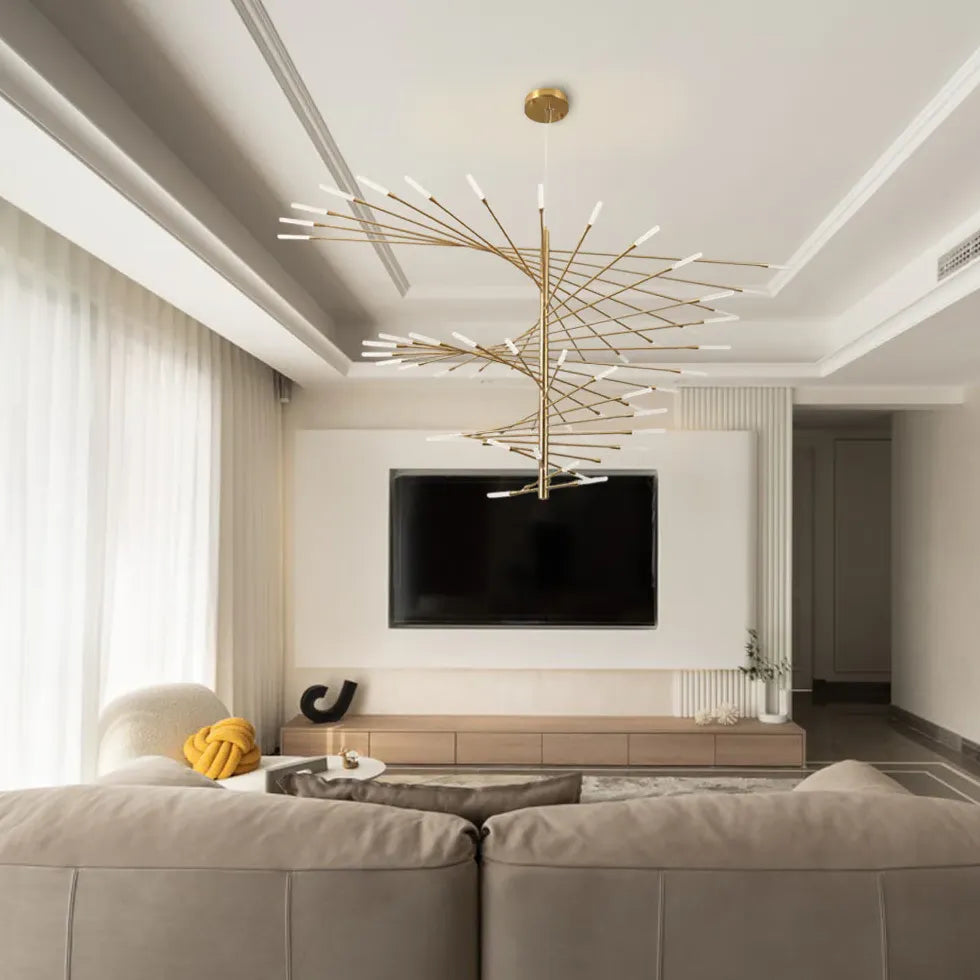 Lampadario moderno pendente con LED nero elegante - clowasit.com