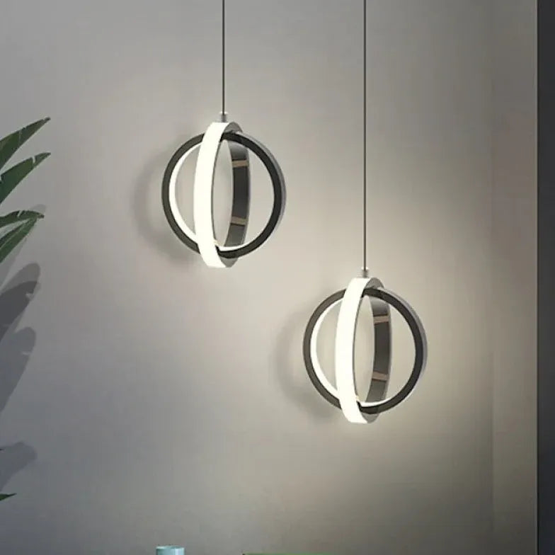 Lampadari moderni colore oro eleganza doppio cerchio - clowasit.com