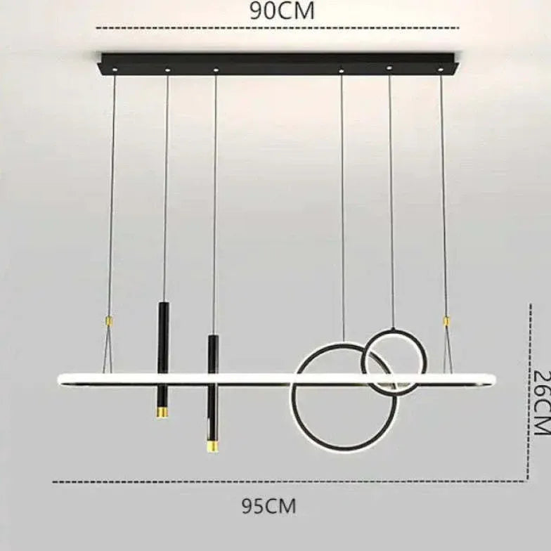 Lampadario sala da pranzo moderno cerchi lineari - clowasit.com