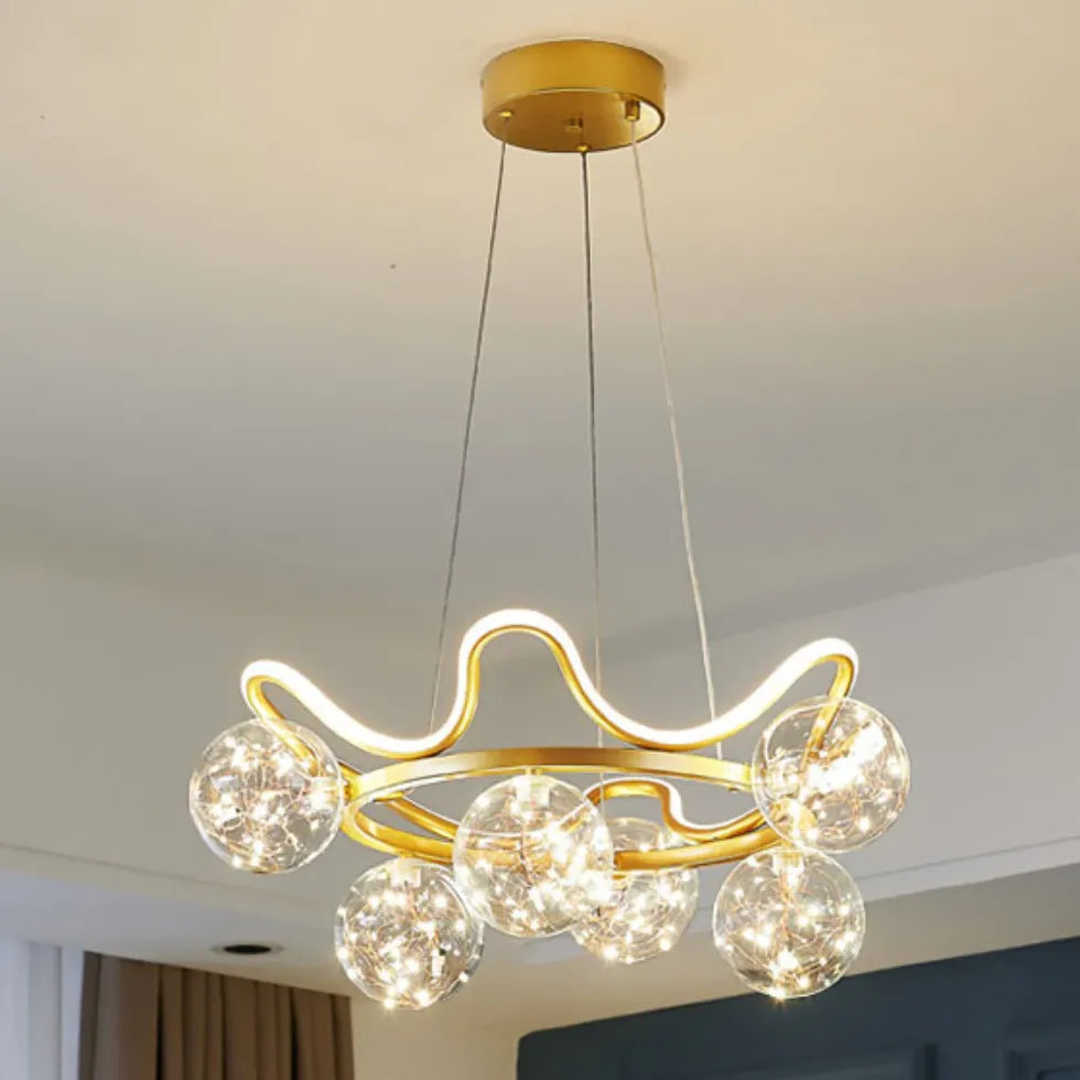 Sfera vetro lampadario Elegante moderno dorato - clowasit.com