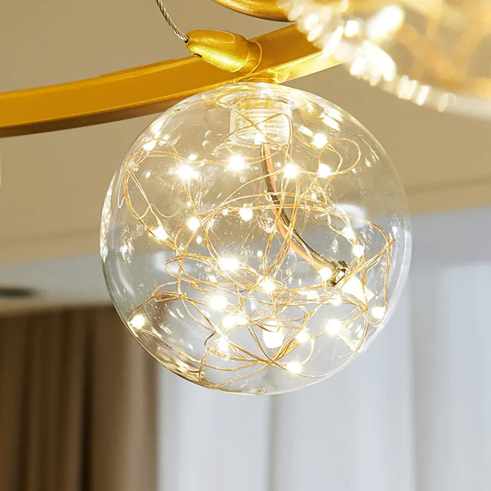 Sfera vetro lampadario Elegante moderno dorato - clowasit.com