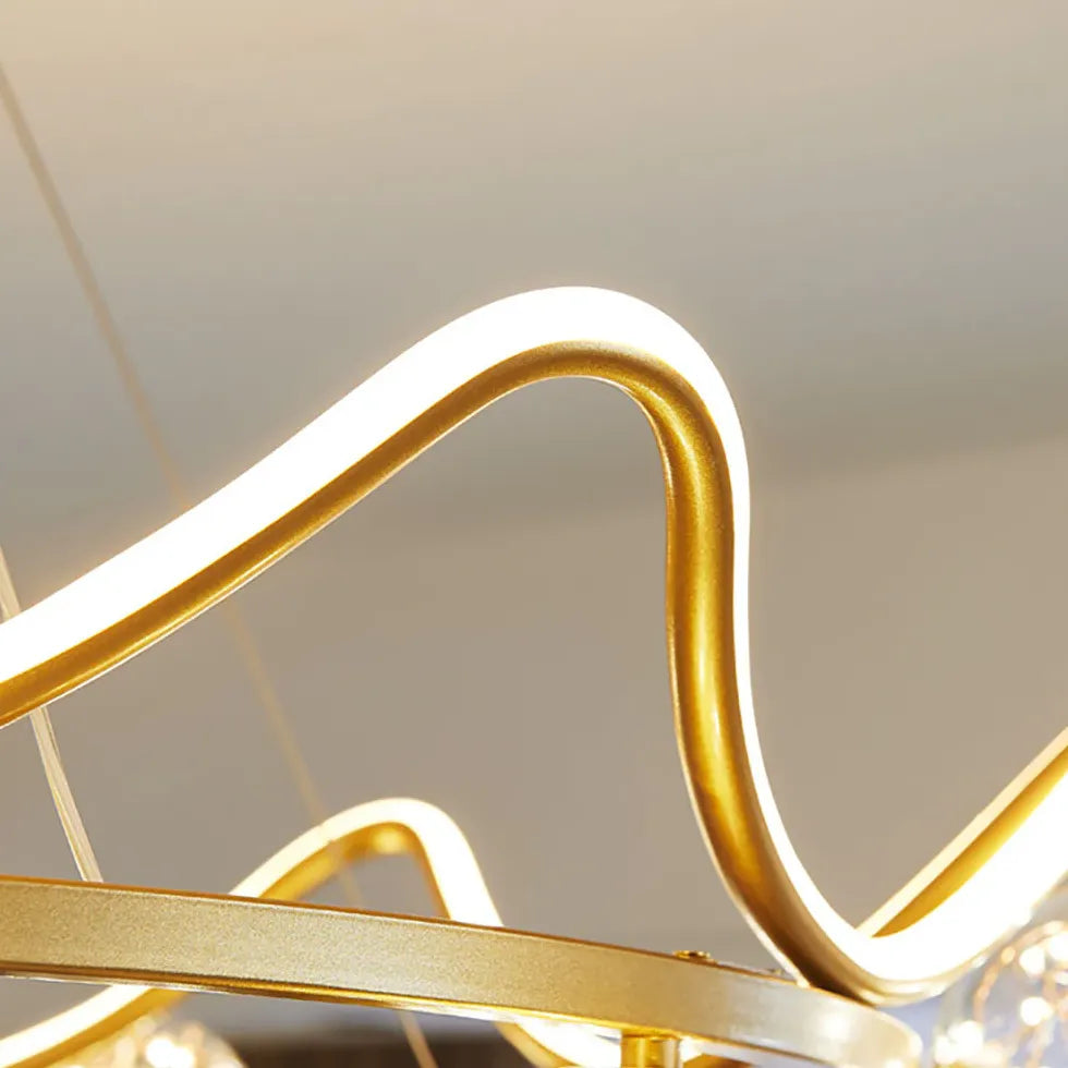 Sfera vetro lampadario Elegante moderno dorato - clowasit.com