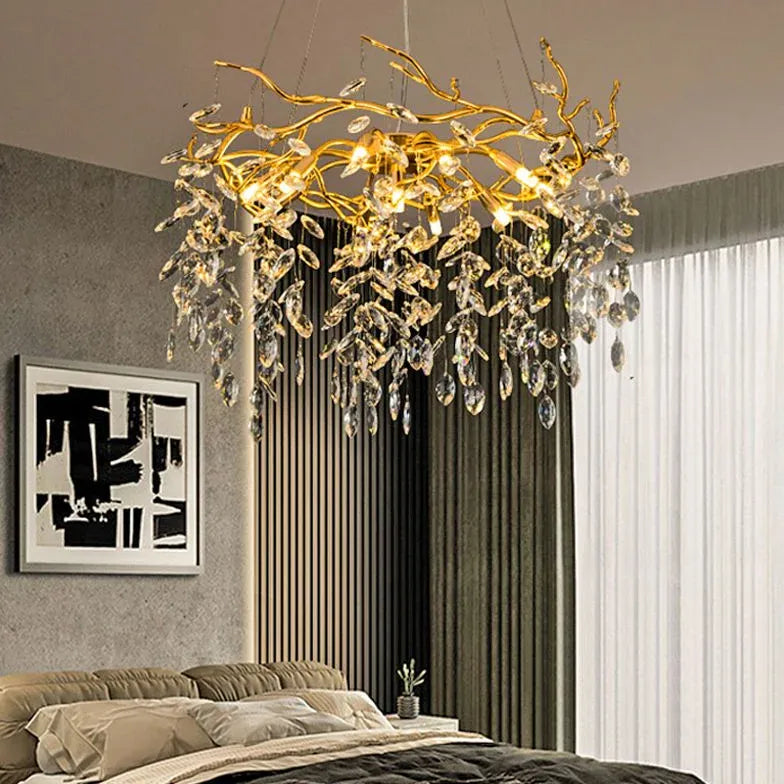 Pendenti cristallo per lampadari dorati e lussuosi - clowasit.com