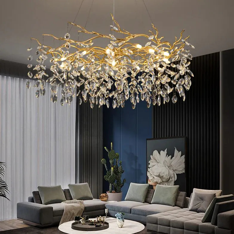 Pendenti cristallo per lampadari dorati e lussuosi - clowasit.com