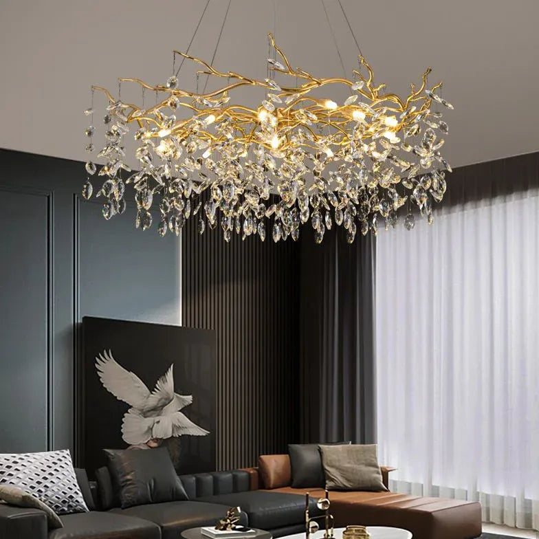 Pendenti cristallo per lampadari dorati e lussuosi - clowasit.com