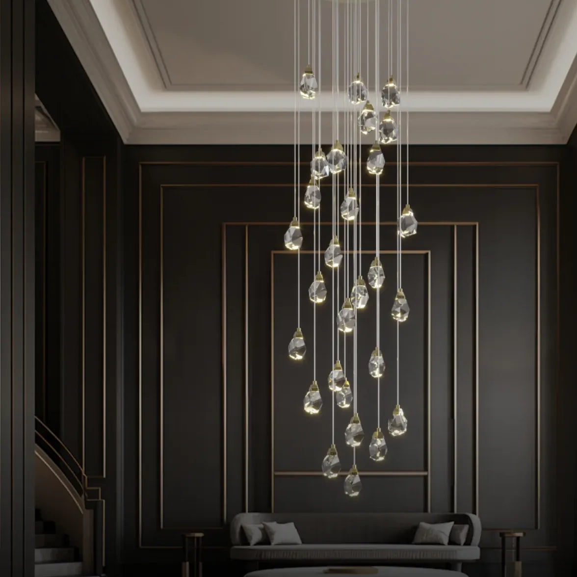 Lampadari Classici Dorati con Gocce di Vetro - clowasit.com