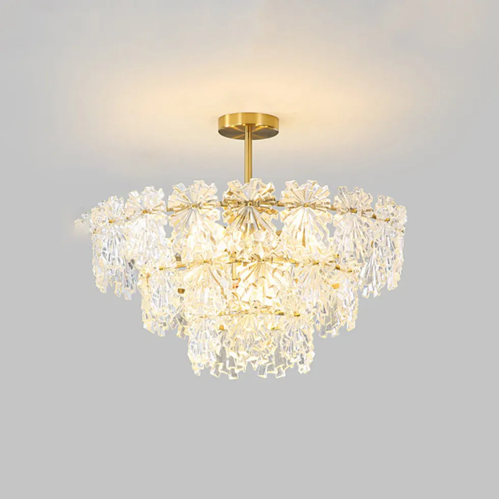 Lampadario per camera matrimoniale in vetro dorato - clowasit.com