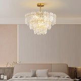 Lampadario per camera matrimoniale in vetro dorato - clowasit.com