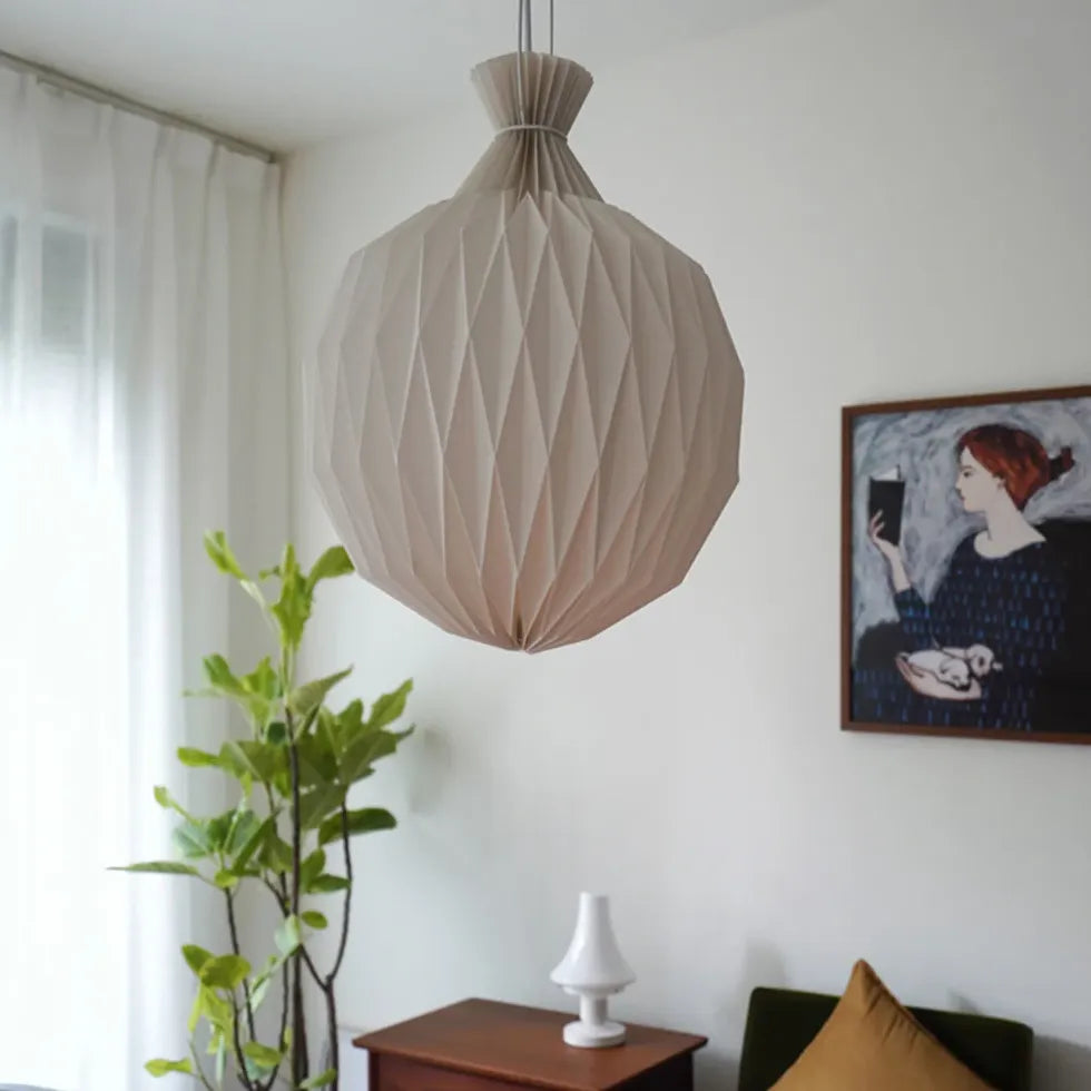 Lampadario di carta bianco pieghevole sfera - clowasit.com