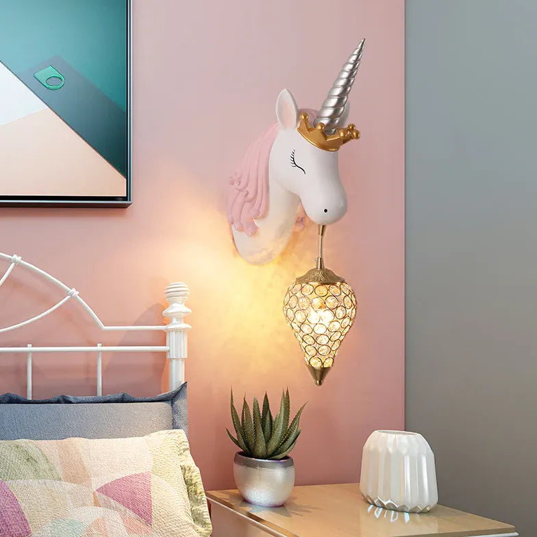 Applique rosa per camera bambini unicorno - clowasit.com