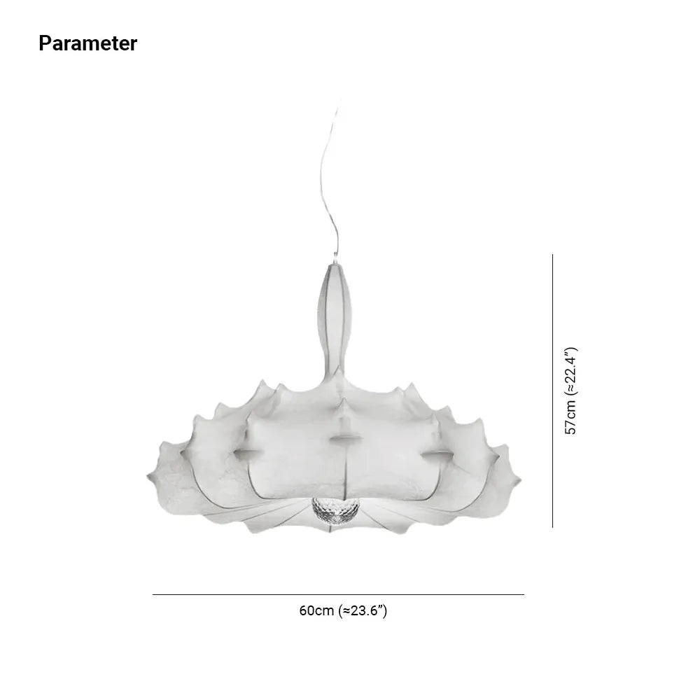 Lampadari con paralumi in tessuto artistico irregolare - clowasit.com