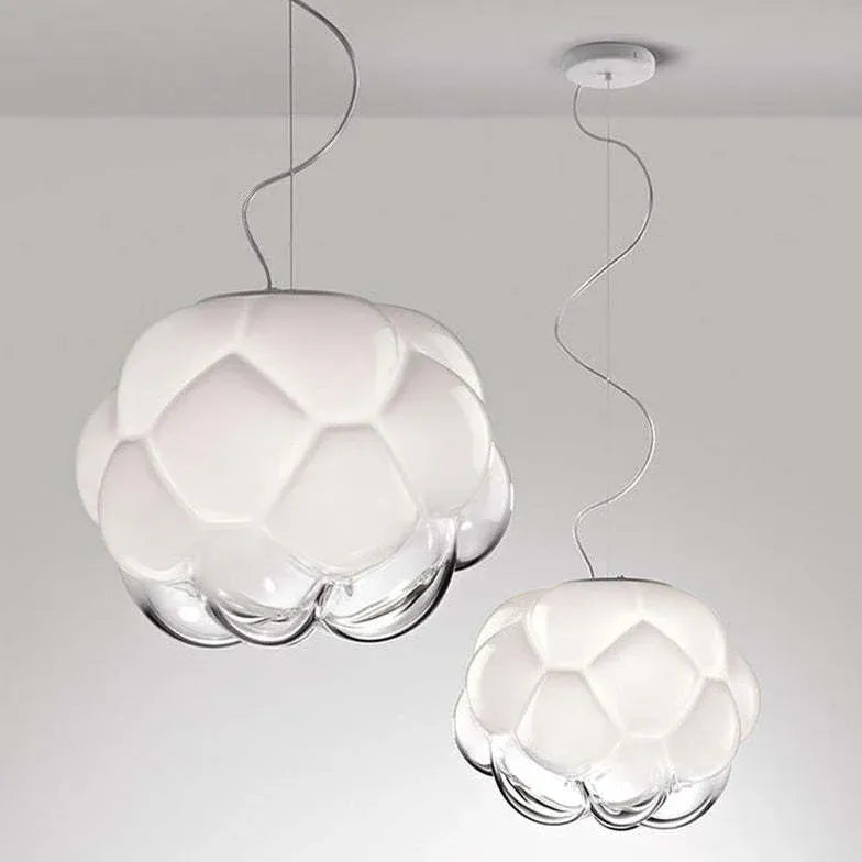 Lampadari rotondi moderni in vetro bianco elegante - clowasit.com