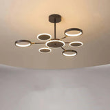 Lampadari a cerchio per soggiorno LED nero - clowasit.com