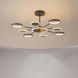 Lampadari a cerchio per soggiorno LED nero - clowasit.com
