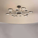 Lampadari a cerchio per soggiorno LED nero - clowasit.com