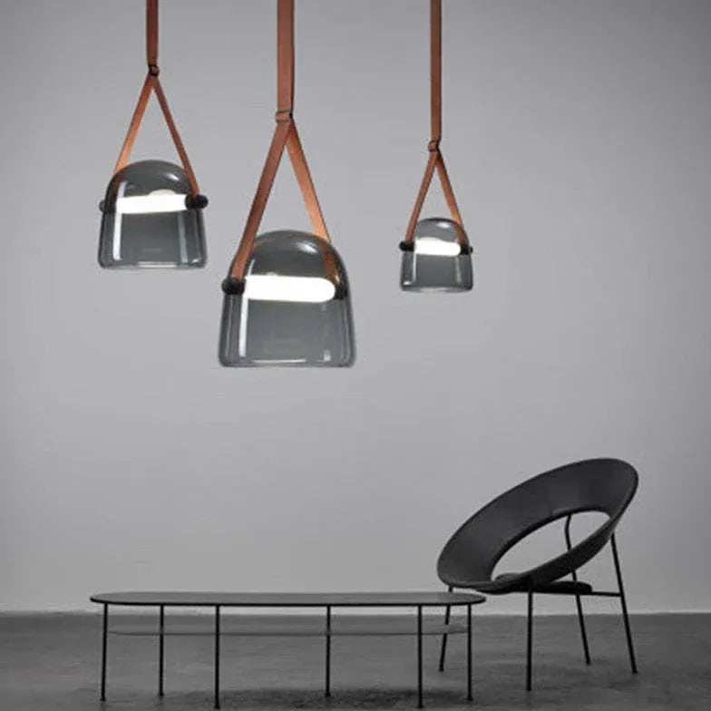 Lampadario Sospensione Stile Industriale Vetro Grigio - clowasit.com