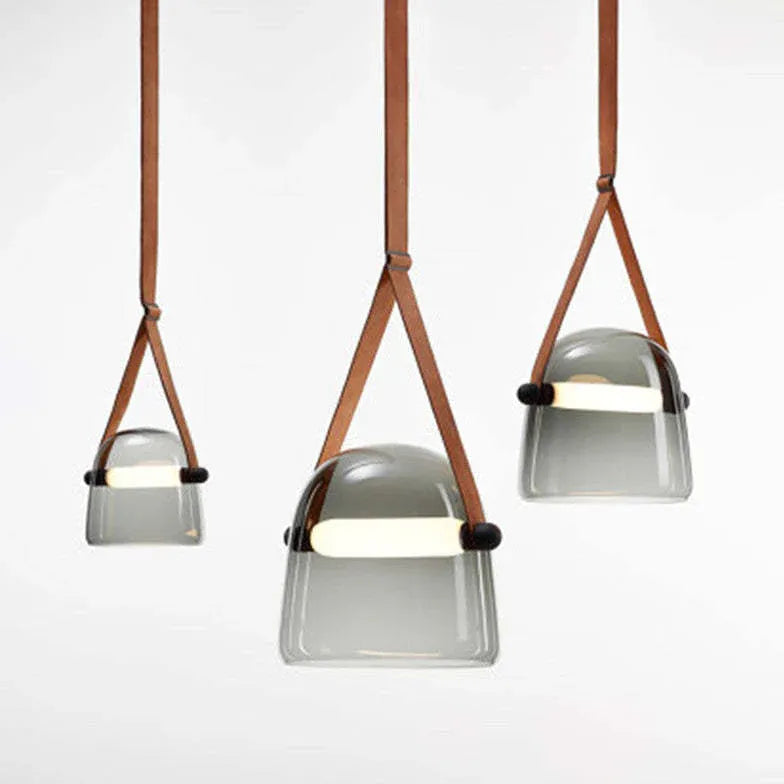 Lampadario Sospensione Stile Industriale Vetro Grigio - clowasit.com