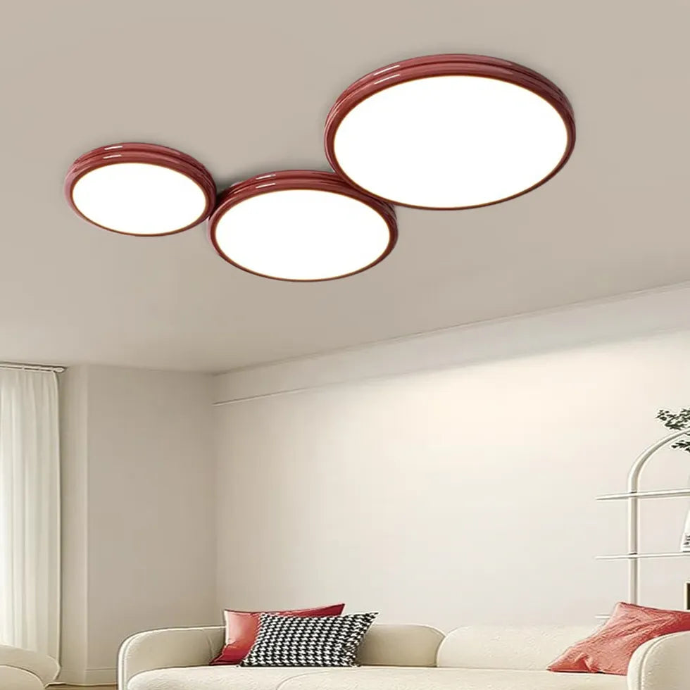 Plafoniera Led Rotonda Elegante Per Soggiorno Rosso - clowasit.com