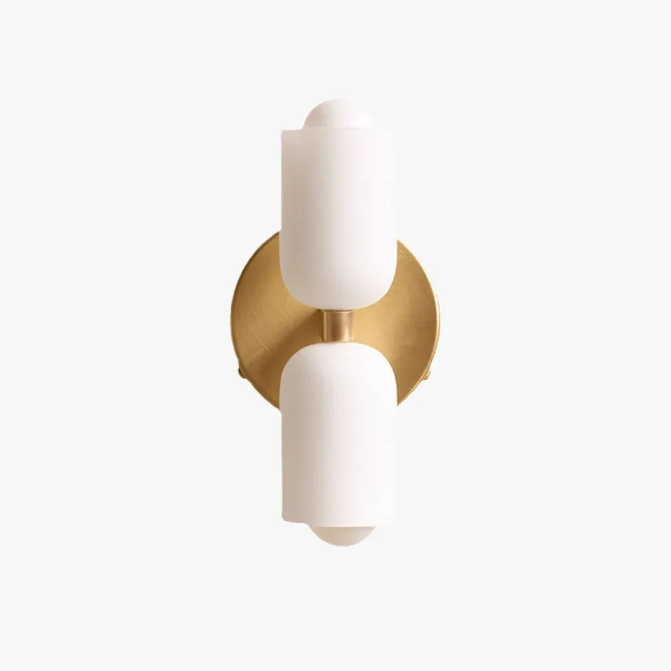 Lampada parete doppia emissione in vetro dorato - clowasit.com