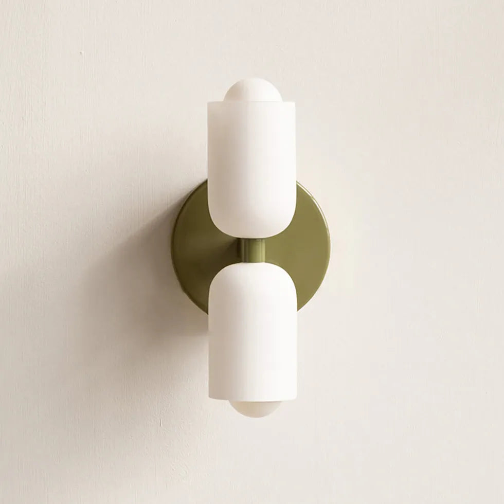 Lampada parete doppia emissione in vetro dorato - clowasit.com