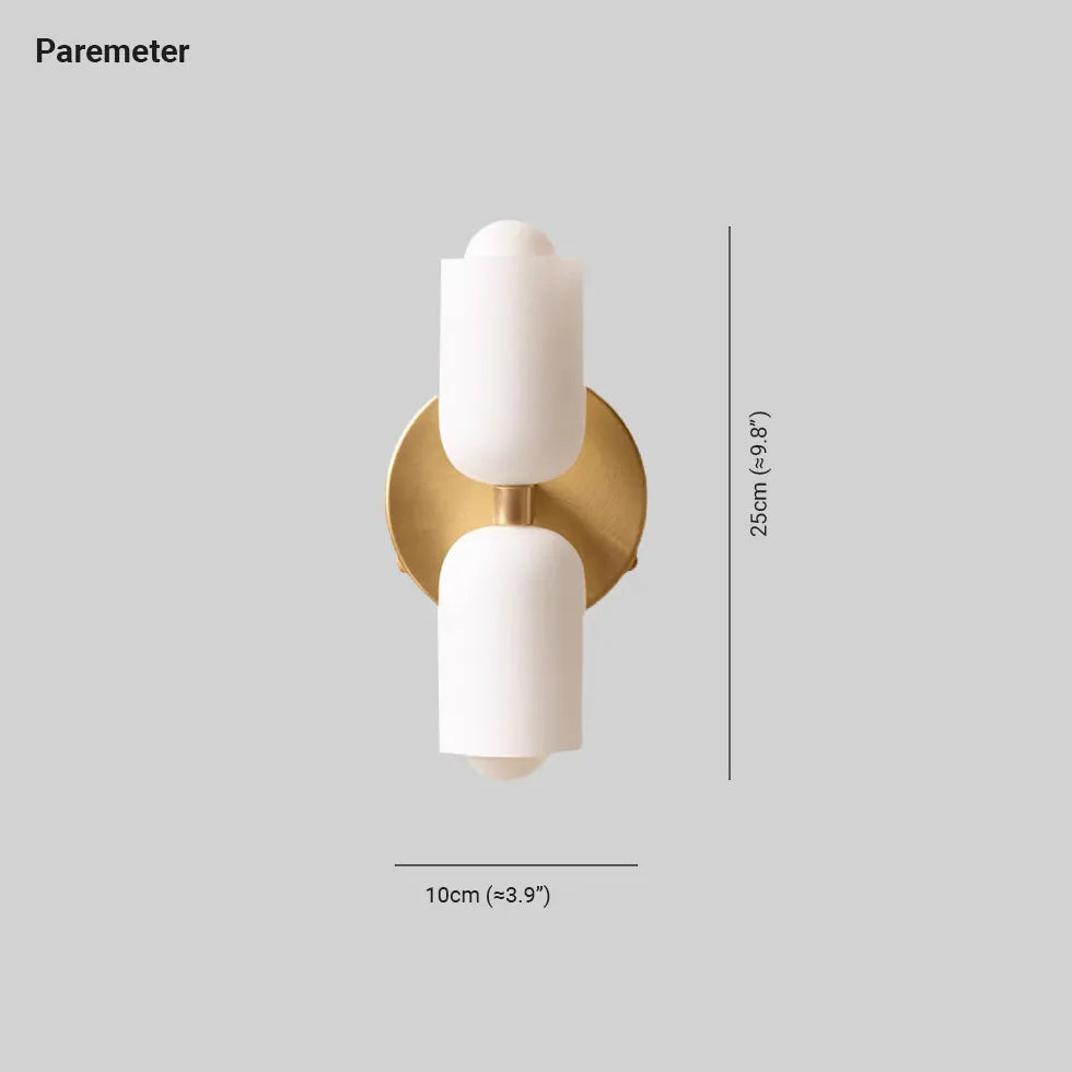Lampada parete doppia emissione in vetro dorato - clowasit.com