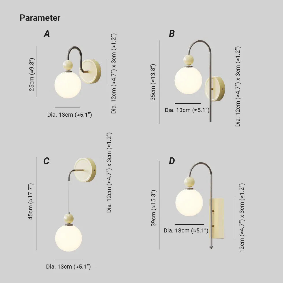 Applique da parete sfera Design Moderno Elegante - clowasit.com