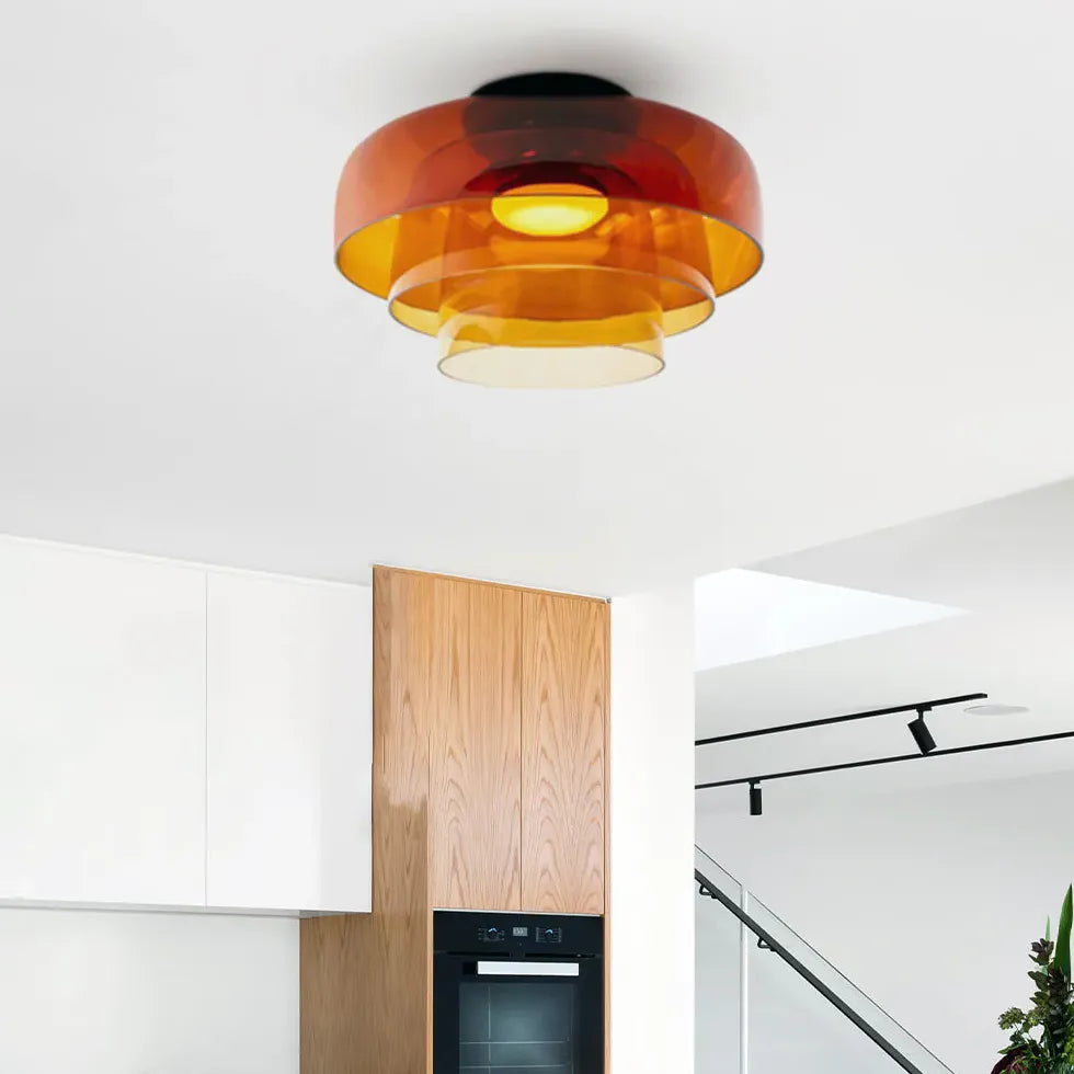 Plafoniera a soffitto moderna rotonda stratificata - clowasit.com