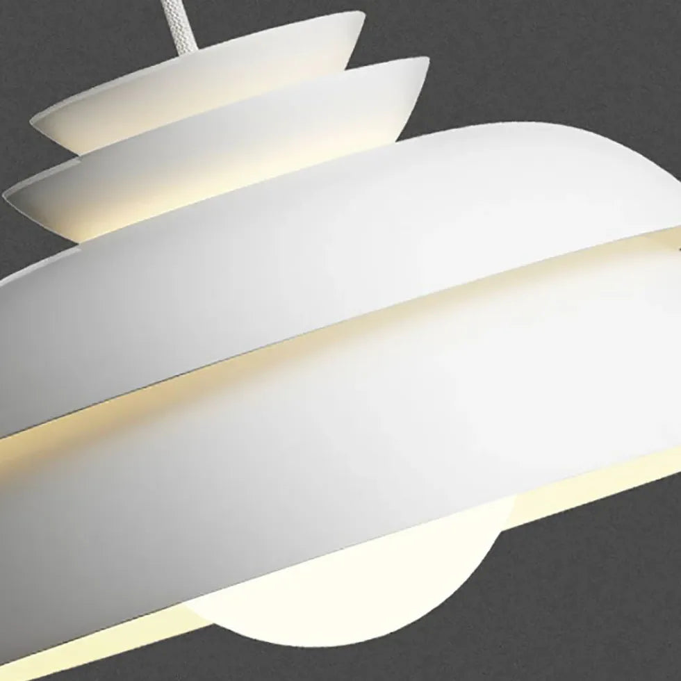 Lampadario a semicerchio multistrato bianco elegante - clowasit.com