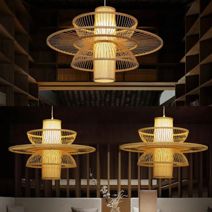 Lampade.it Lampadari Design Elegante in Bambù Multilivello - clowasit.com