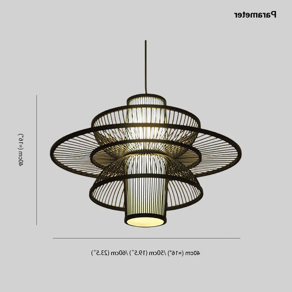 Lampade.it Lampadari Design Elegante in Bambù Multilivello - clowasit.com