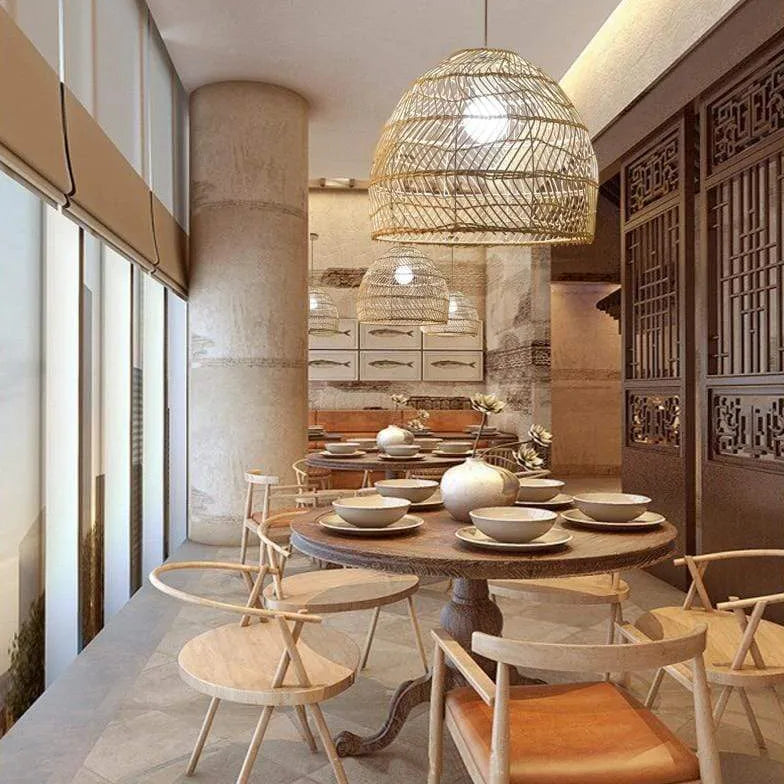 Lampadari a sospensione sala da pranzo bambù - clowasit.com