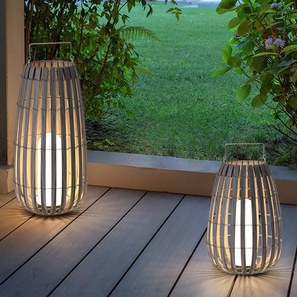 Lampada da terra da giardino lanterna bambù - clowasit.com