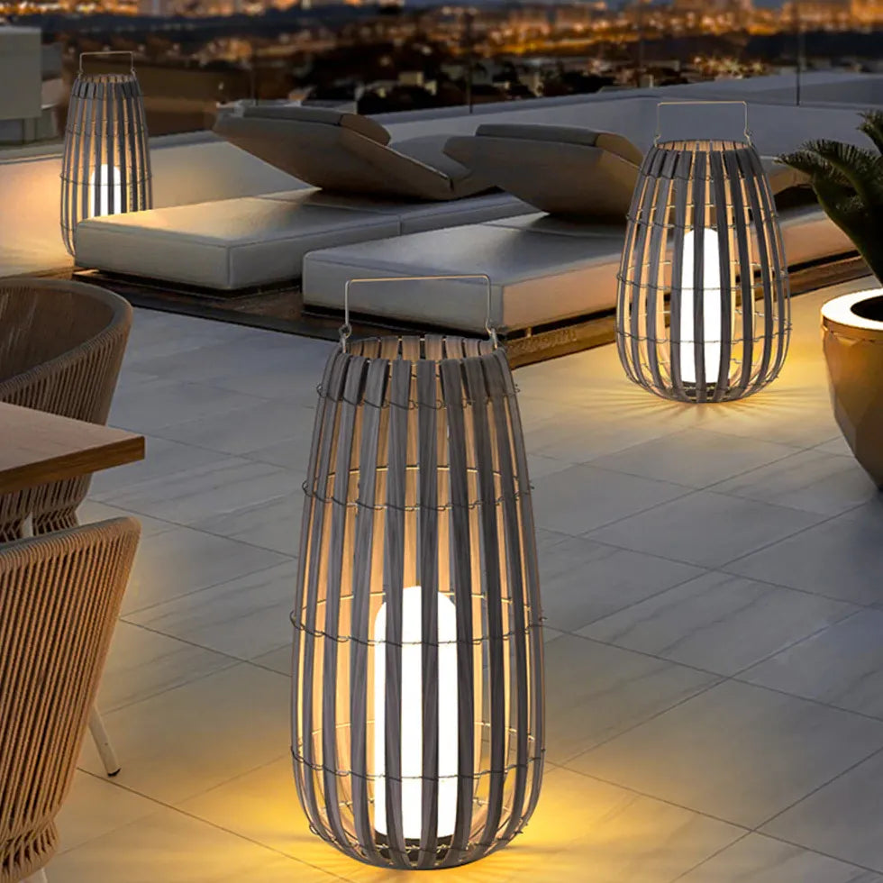 Lampada da terra da giardino lanterna bambù - clowasit.com