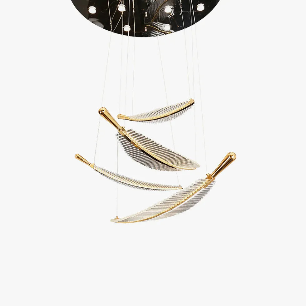 Lampadari moderni dorati Design elegante per scale - clowasit.com