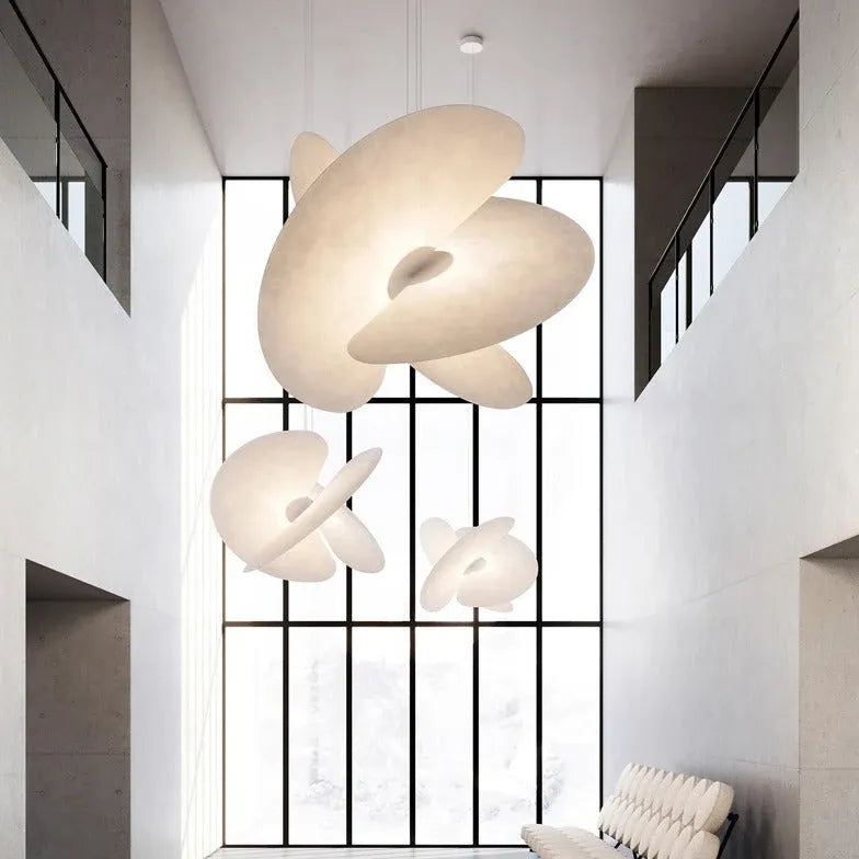 Lampadari da interni moderni in seta bianca - clowasit.com