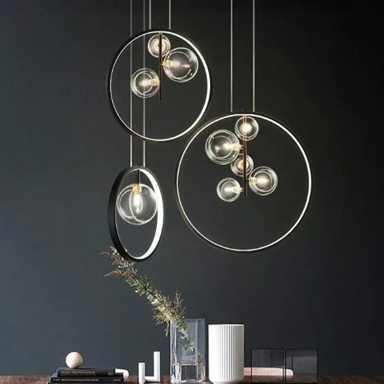 Lampadari stile nordico design con vetro sferico - clowasit.com