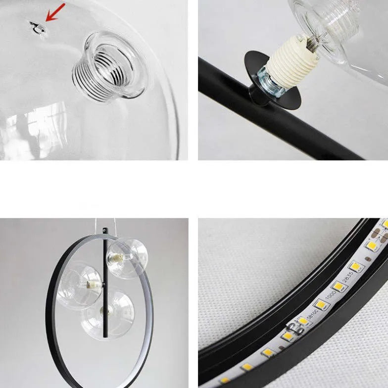 Lampadari stile nordico design con vetro sferico - clowasit.com