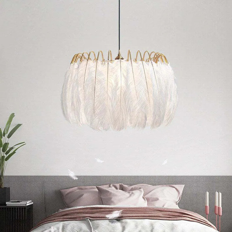 Lampadario piume nero elegante moderno - clowasit.com