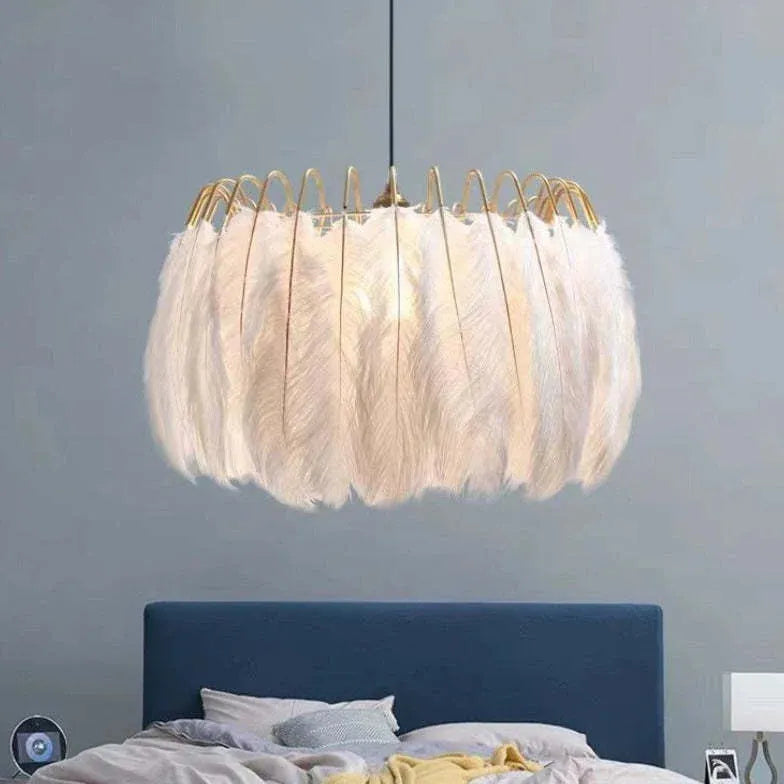 Lampadario piume nero elegante moderno - clowasit.com