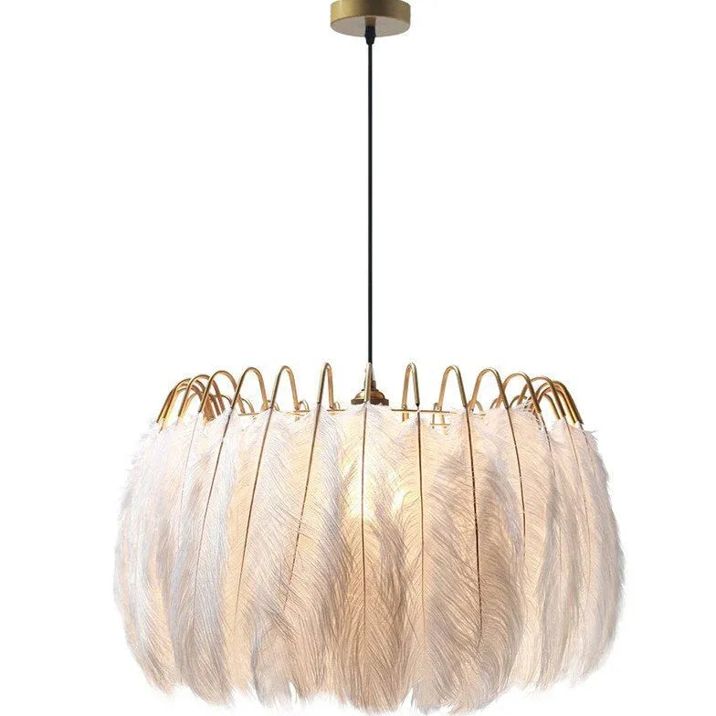 Lampadario piume nero elegante moderno - clowasit.com