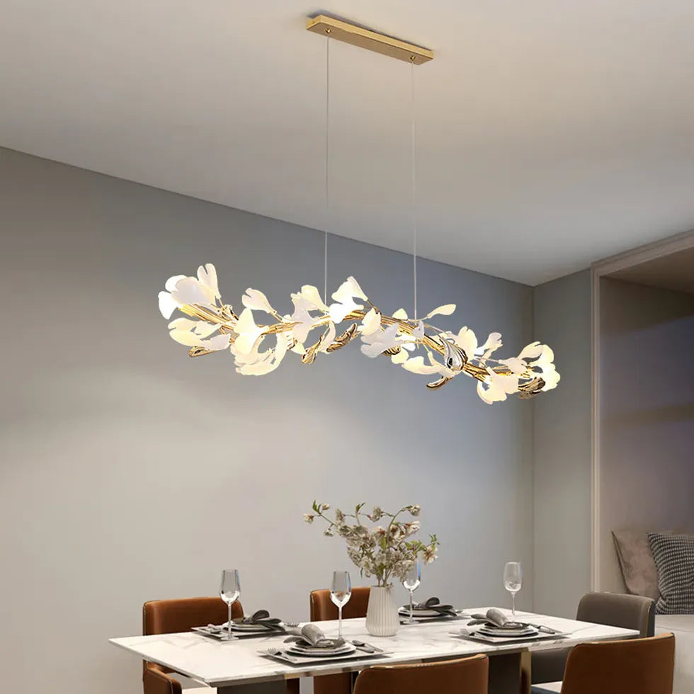 Lampadario Foglia Oro Sala da Pranzo - clowasit.com