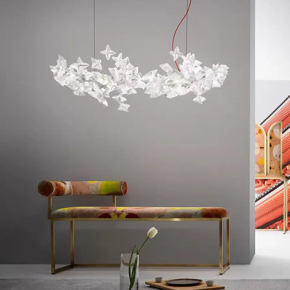Lampadario Stella Elegante e Trasparente Design Moderno - clowasit.com