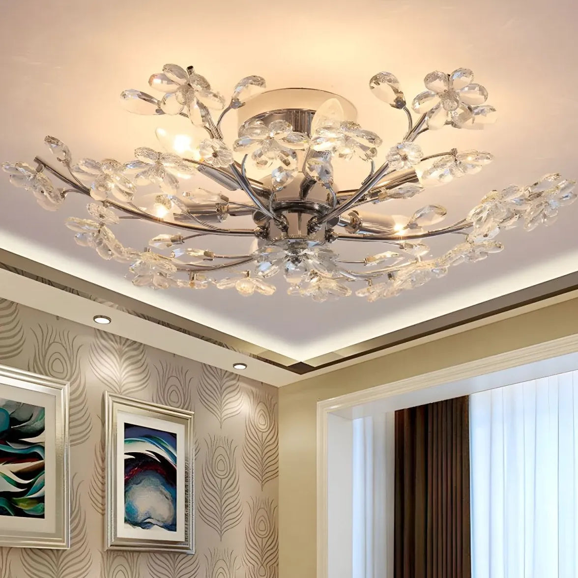 Lampadari camera da letto design Fiori eleganti - clowasit.com