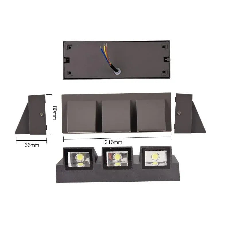 Lampada LED impermeabile quadrata parete - clowasit.com